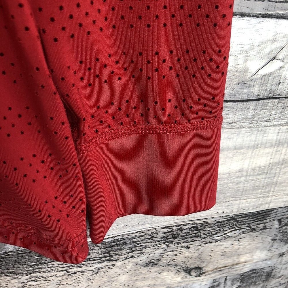 Zyia Active Shirt Womens Large Red Long Sleeved Perforated Mesh Workout Athletic - Picture 6 of 9
